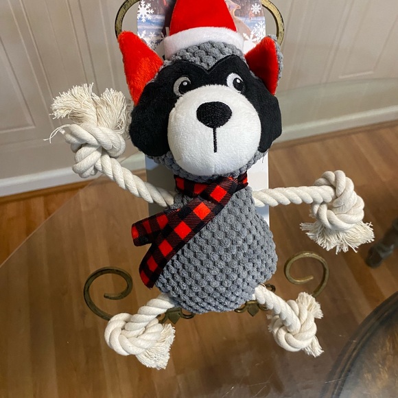 DOG WHISPERER  Interactive Dog Toy  Fox 14” With Santa’s Hat & Squeaker - Picture 4 of 5